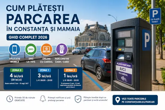 Cum plătești parcarea în Constanța și Mamaia în 2026